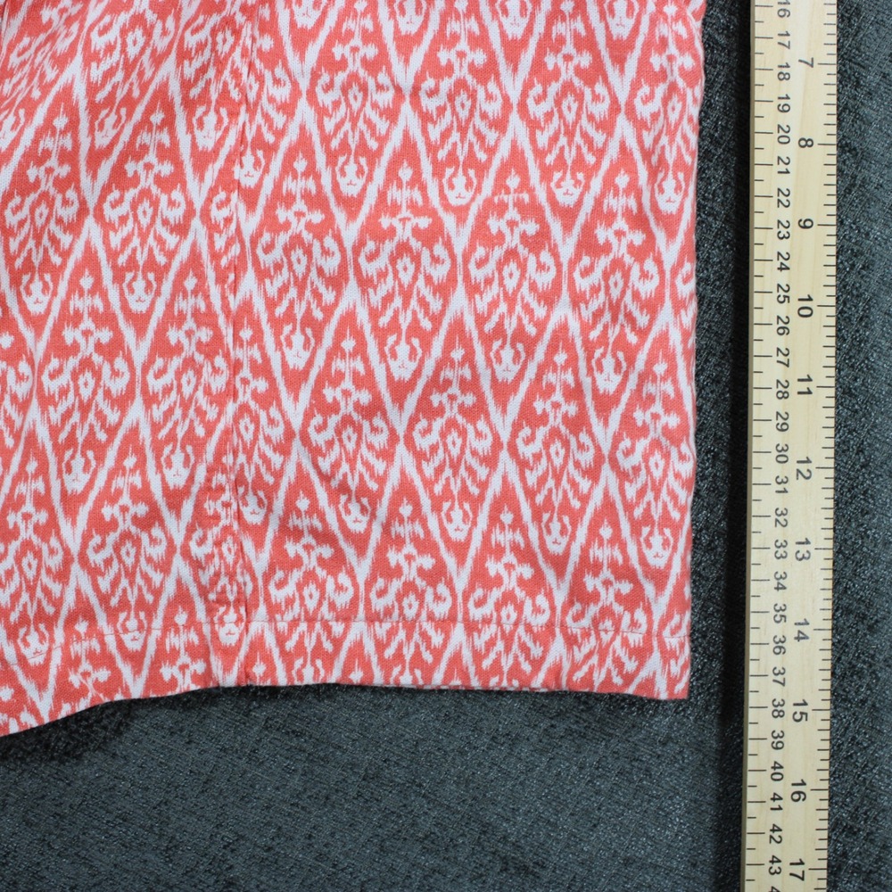 Hester & Orchard Womens Pink Ikat Linen Blend Elastic Waist Shorts Size Medium - Picture 4 of 10